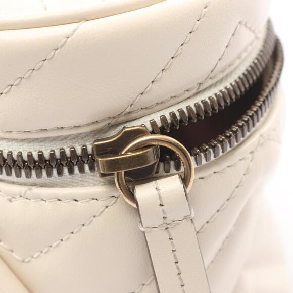 GUCCI White Leather GG Marmont Backpack - Picture 9 of 12